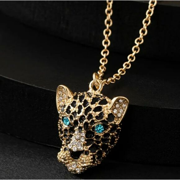 "Rowen" Leopard Head Pendant Necklace – Bold Statement Piece - Picture 1 of 2